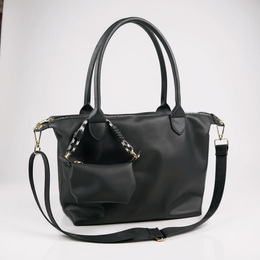 Tupelo Travel Tote & tiny organizer Black