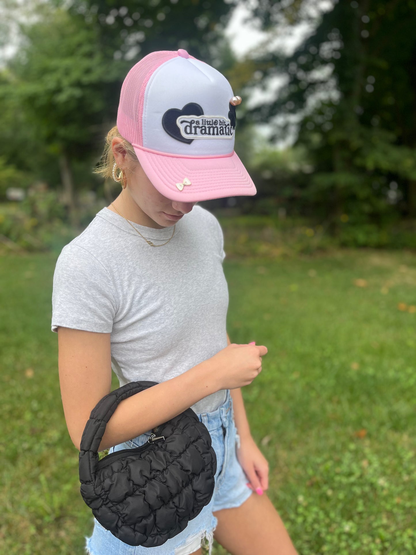 “Madison” bubble ruched clutch