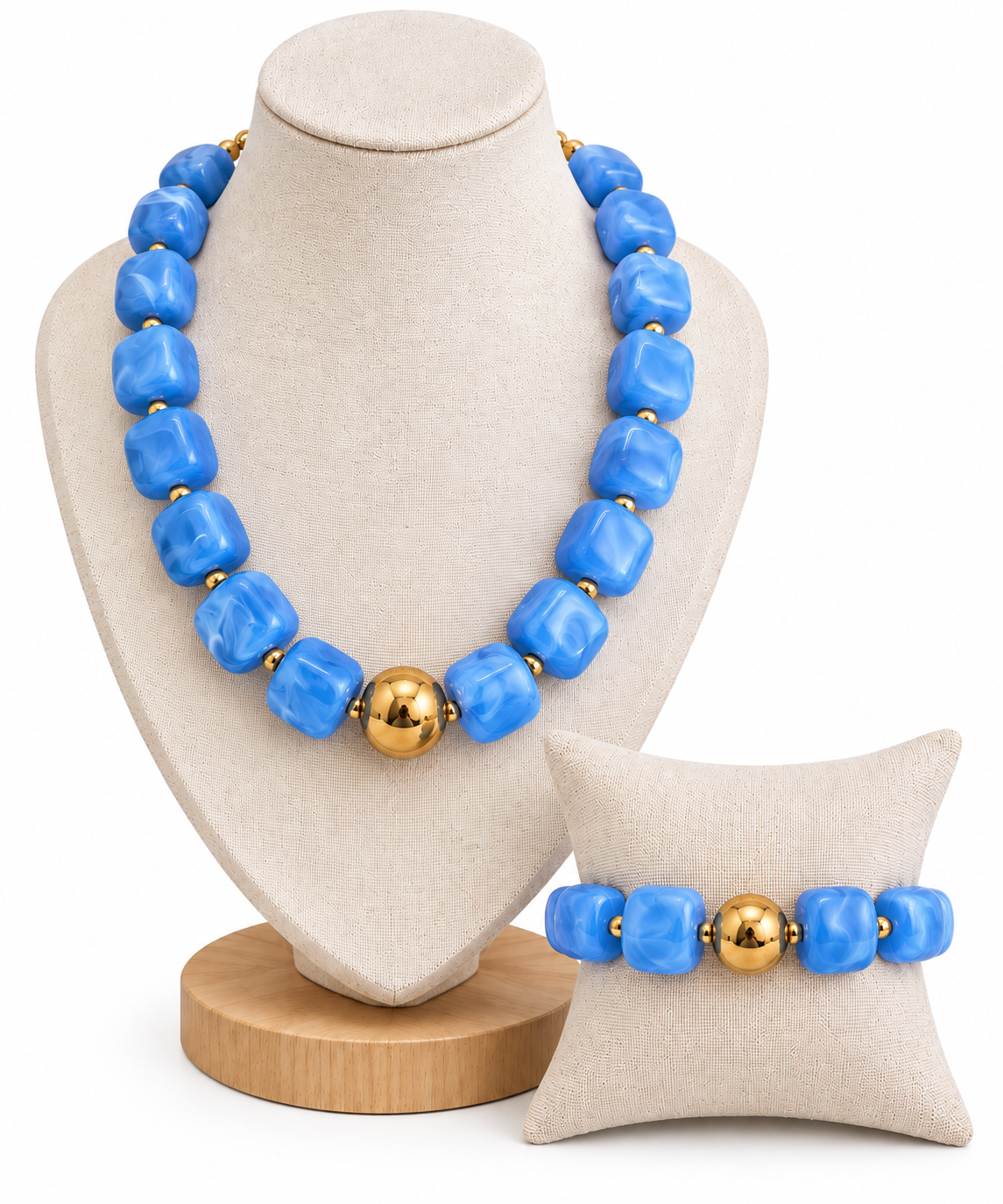 Blue Crush Necklace & Bracelet Combo