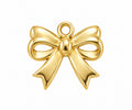 18k PVD gold plated stainless steel bow charm