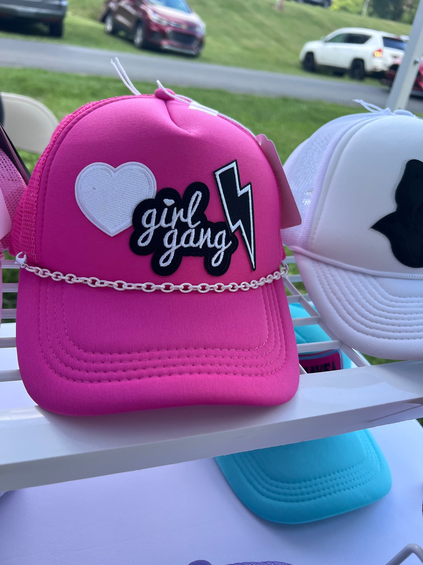 “Girl Gang” pink trucker duo (2 hats)