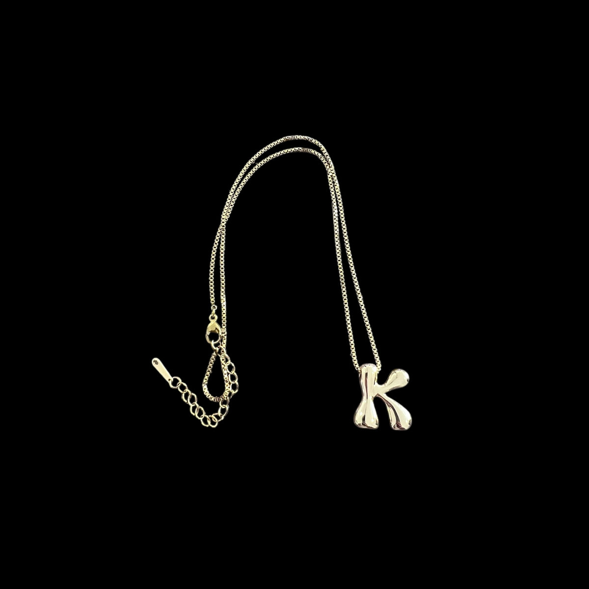Bubble initial necklace