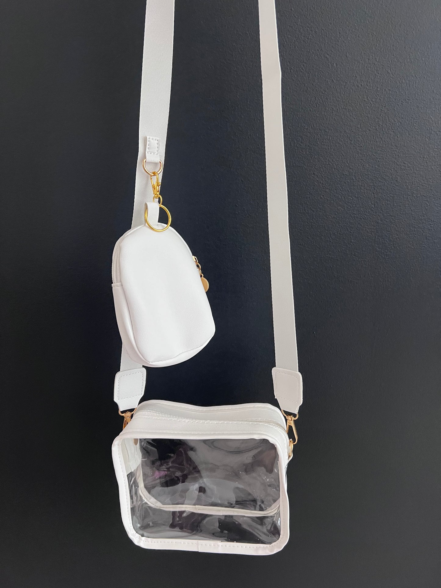 “Game Day” clear stadium crossbody + phone connector