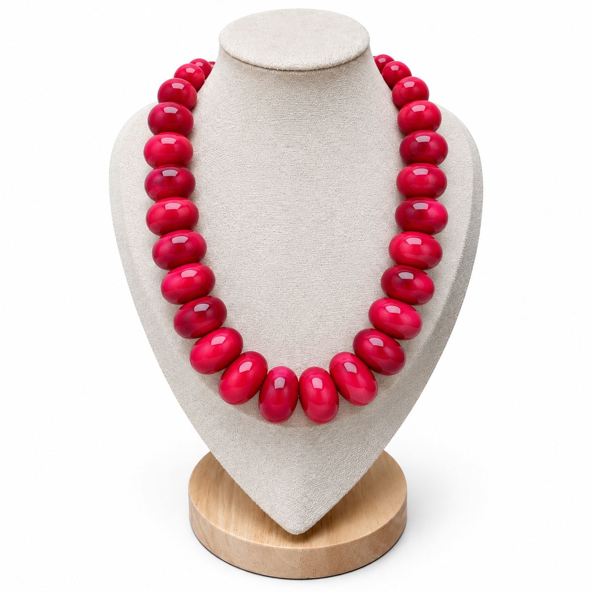Chunky Red Beaded Necklace
