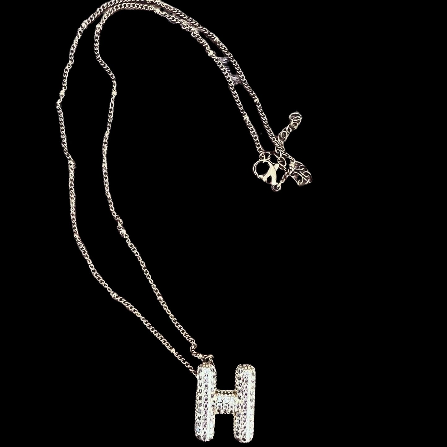 “Elegance” rhinestone initial necklace