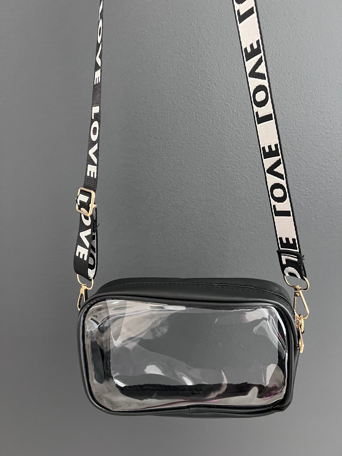 “Game Day” clear stadium crossbody + phone connector