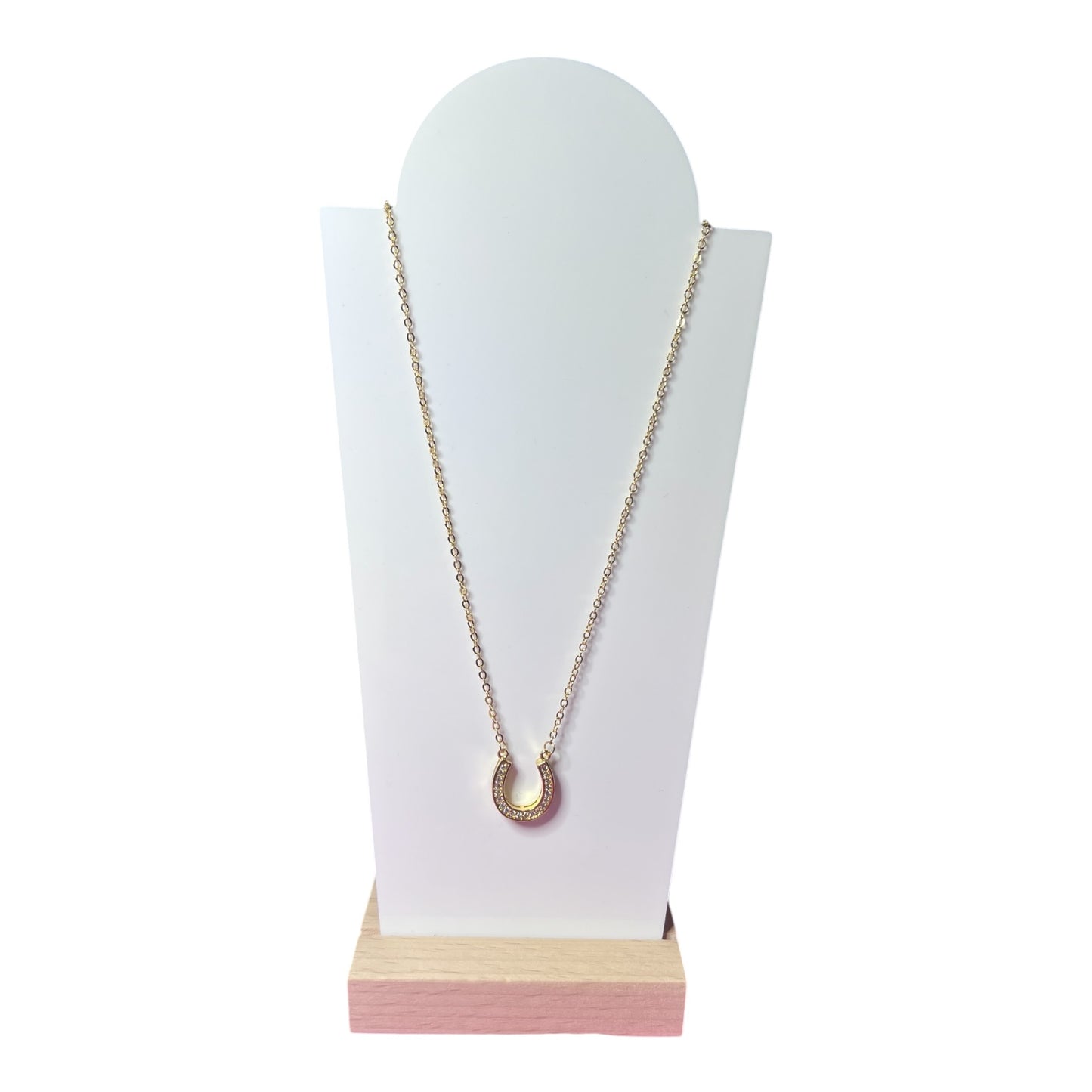 Horseshoe gold pendant necklace