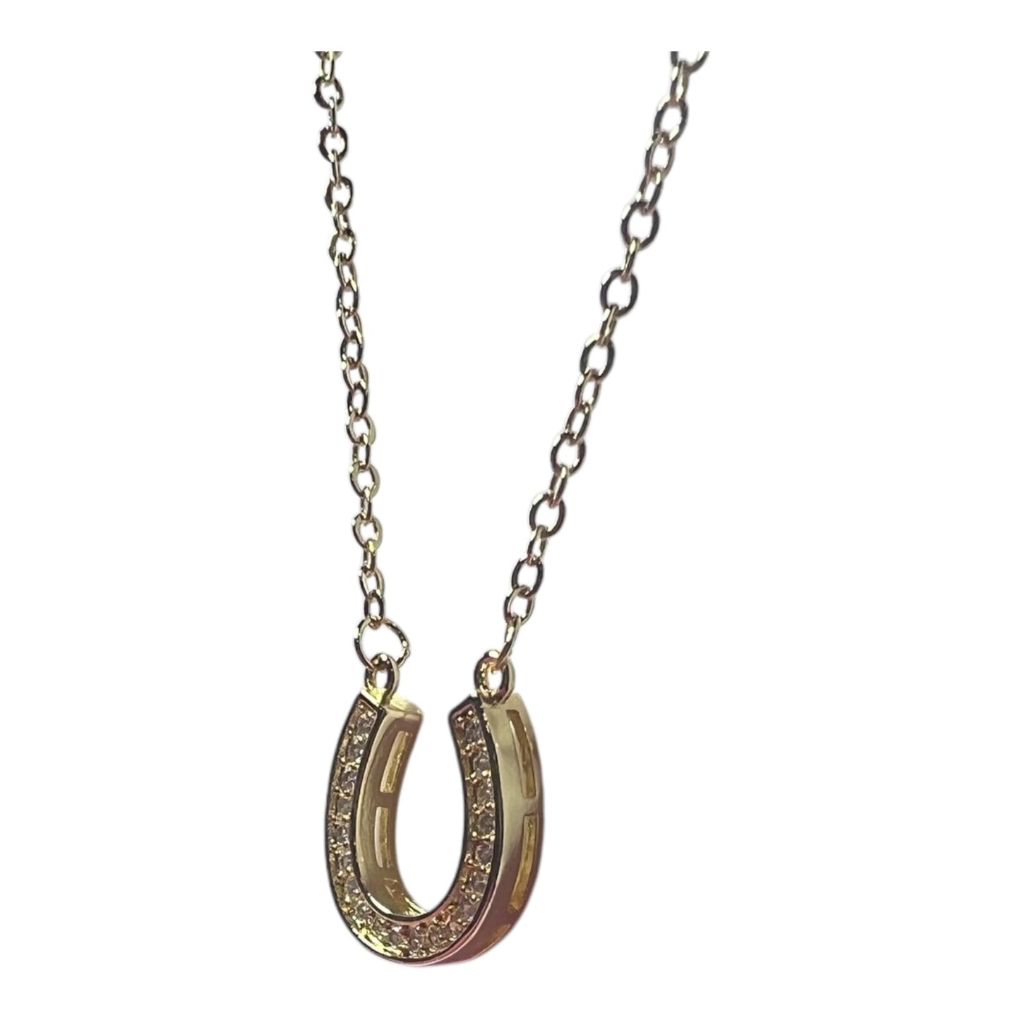 Horseshoe gold pendant necklace