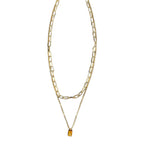 “Two Rivers” chain & long initial pendant