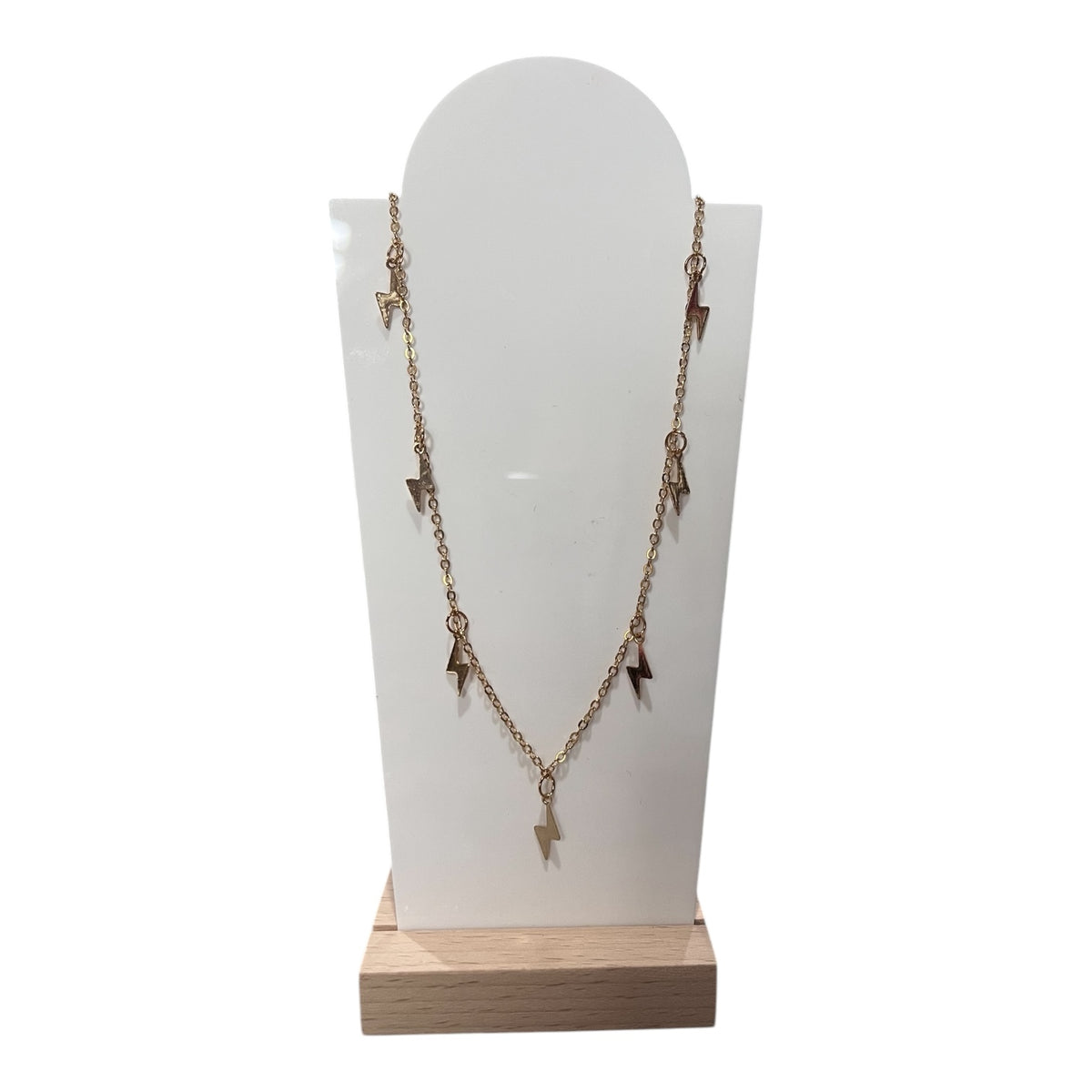 “Chargers” Lightning Bolt gold necklace
