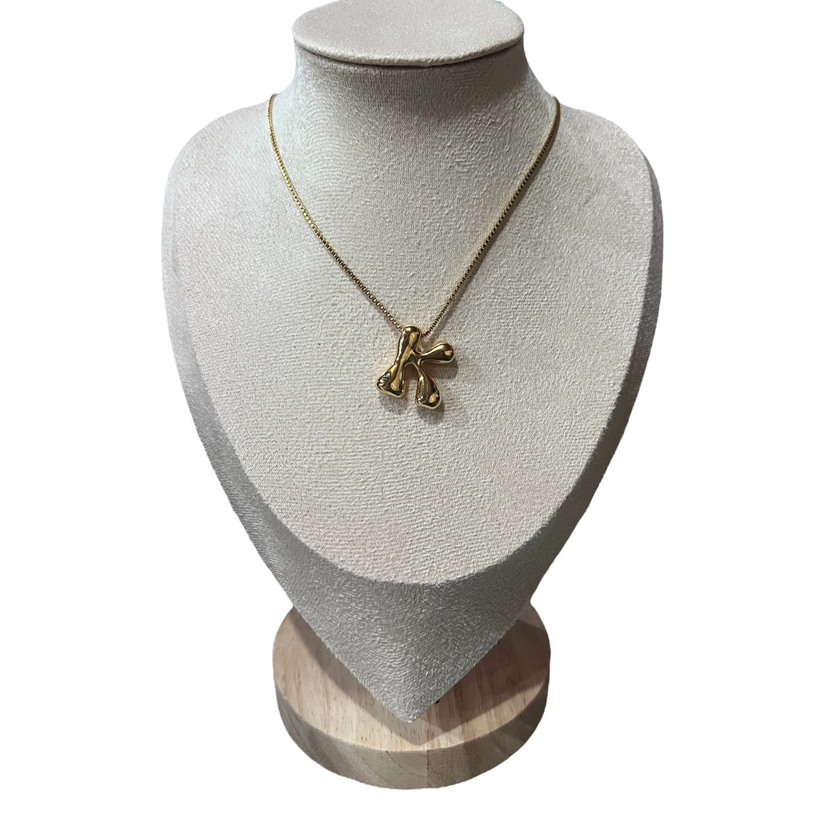 Bubble initial necklace