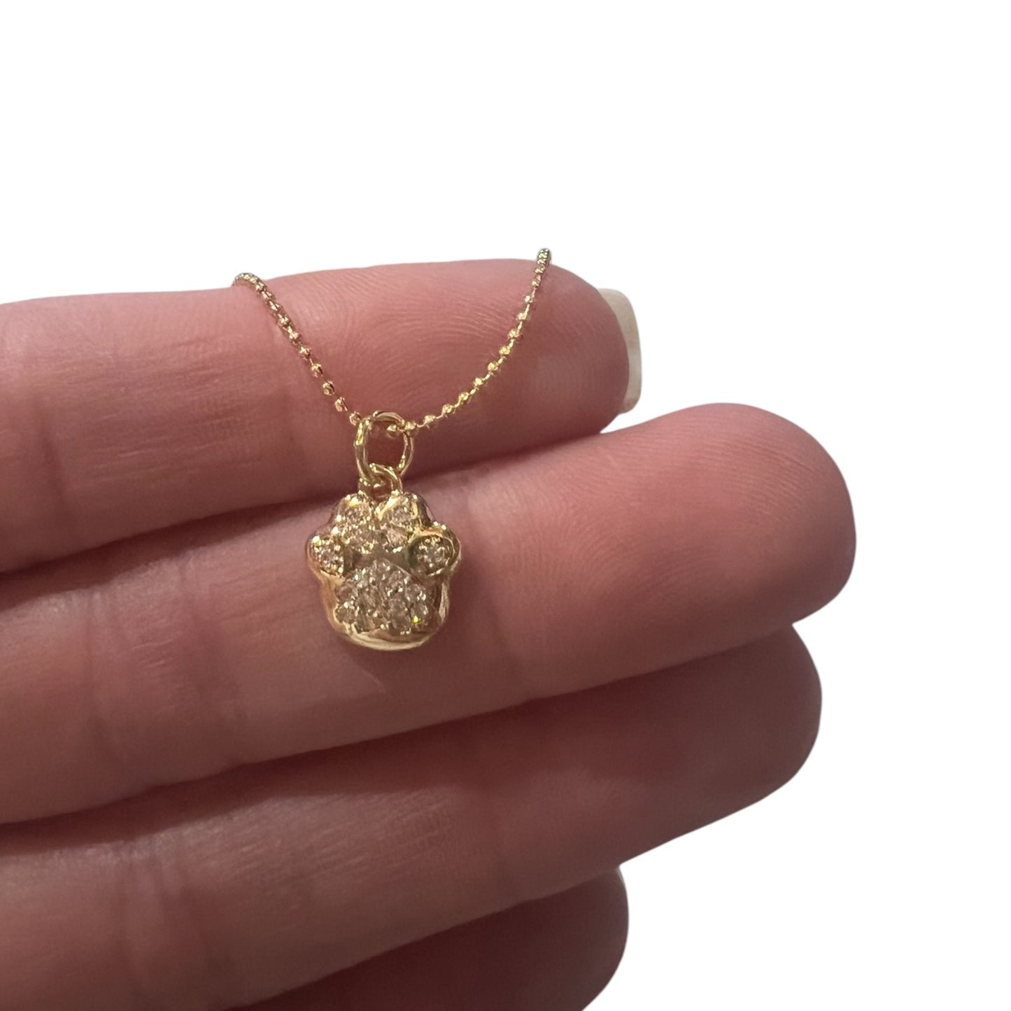 Paw Print gold chain