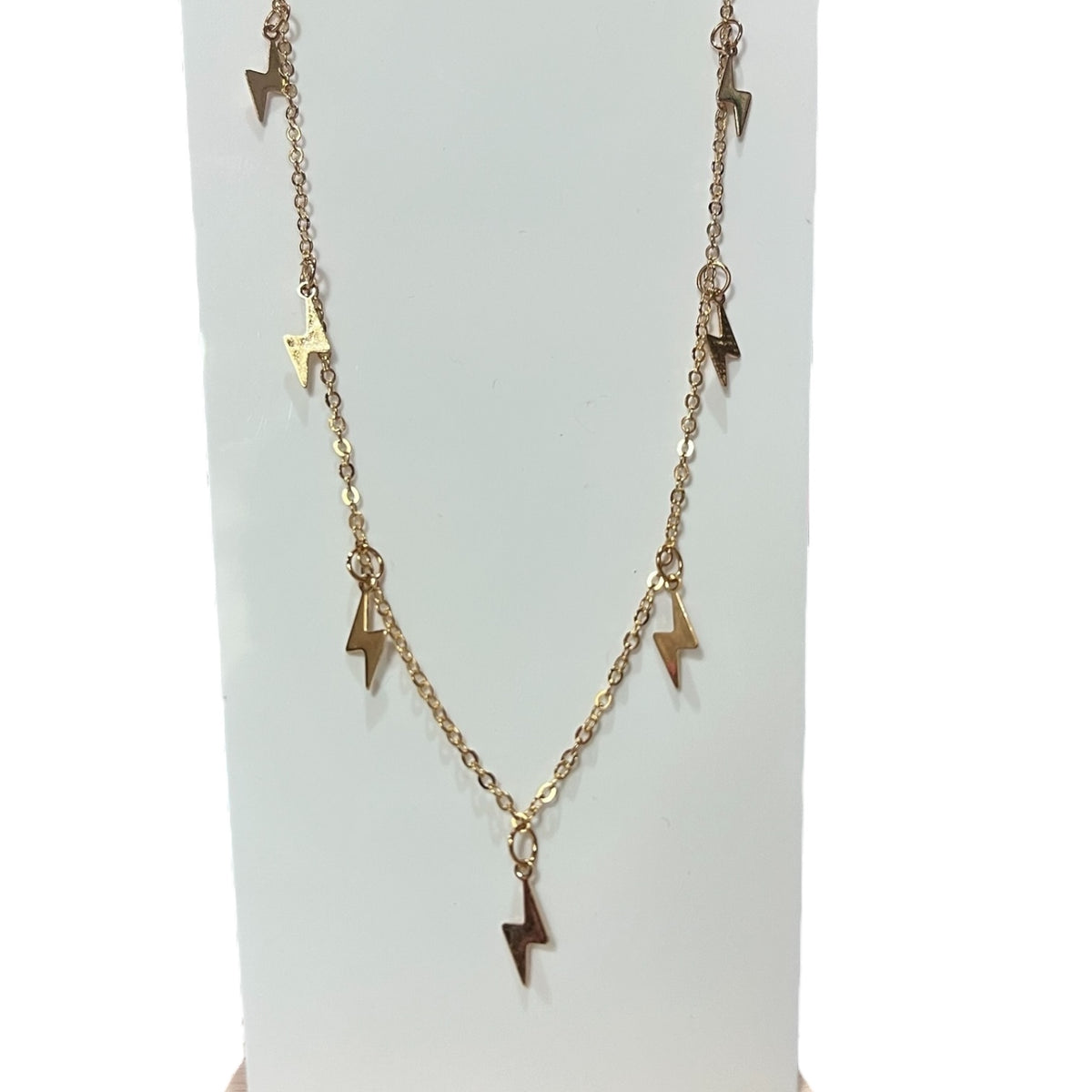 “Chargers” Lightning Bolt gold necklace