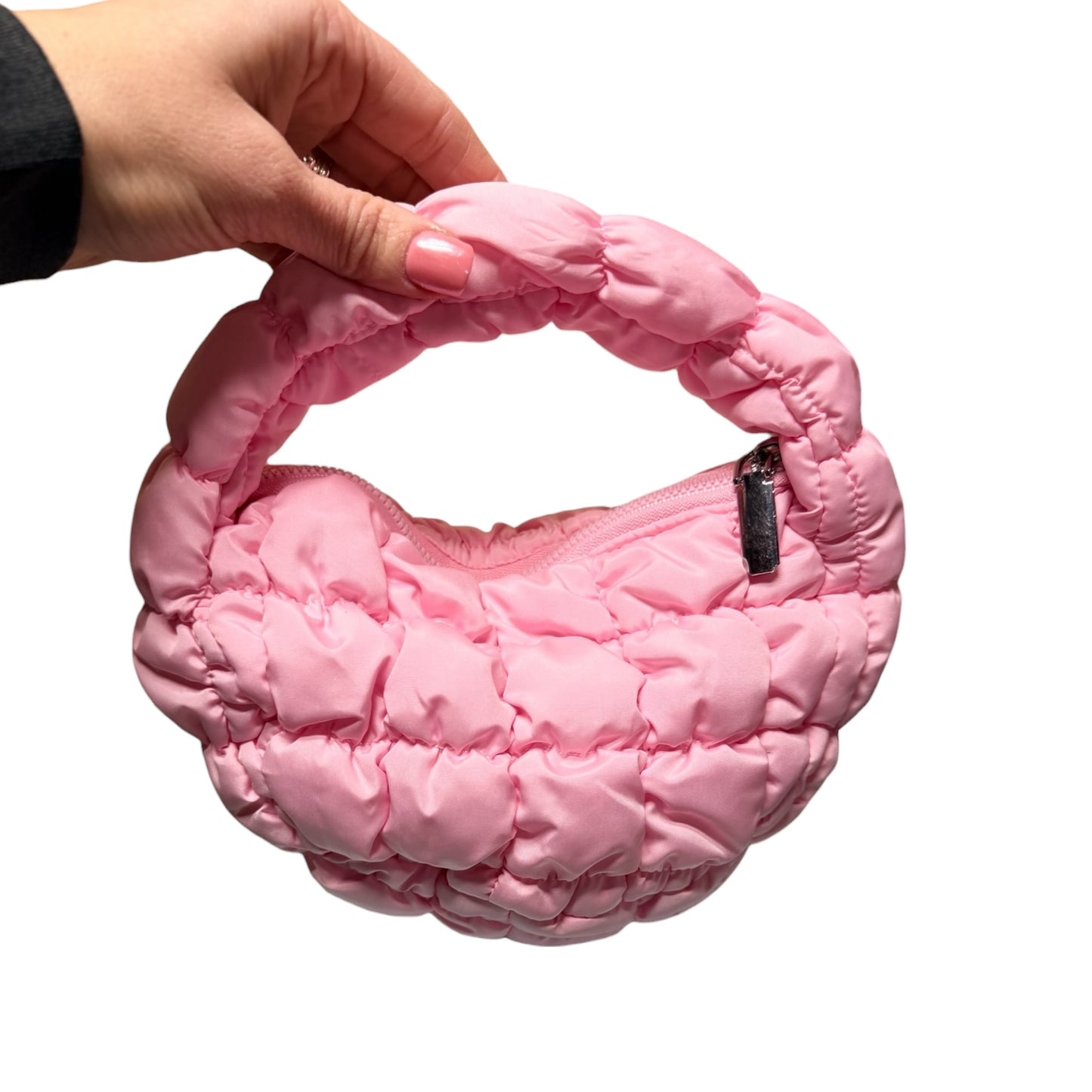 “Madison” bubble ruched clutch
