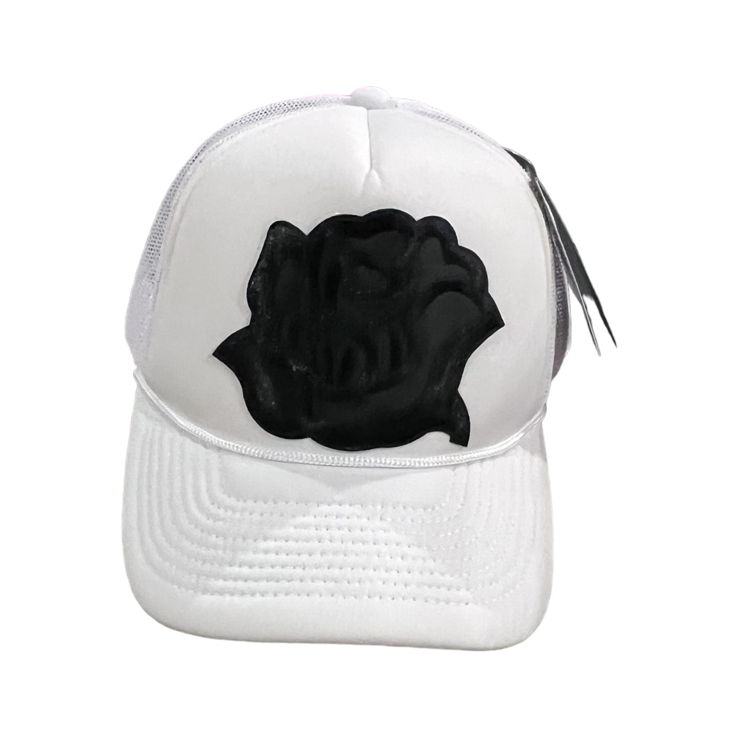 “Black Rose” white trucker hat