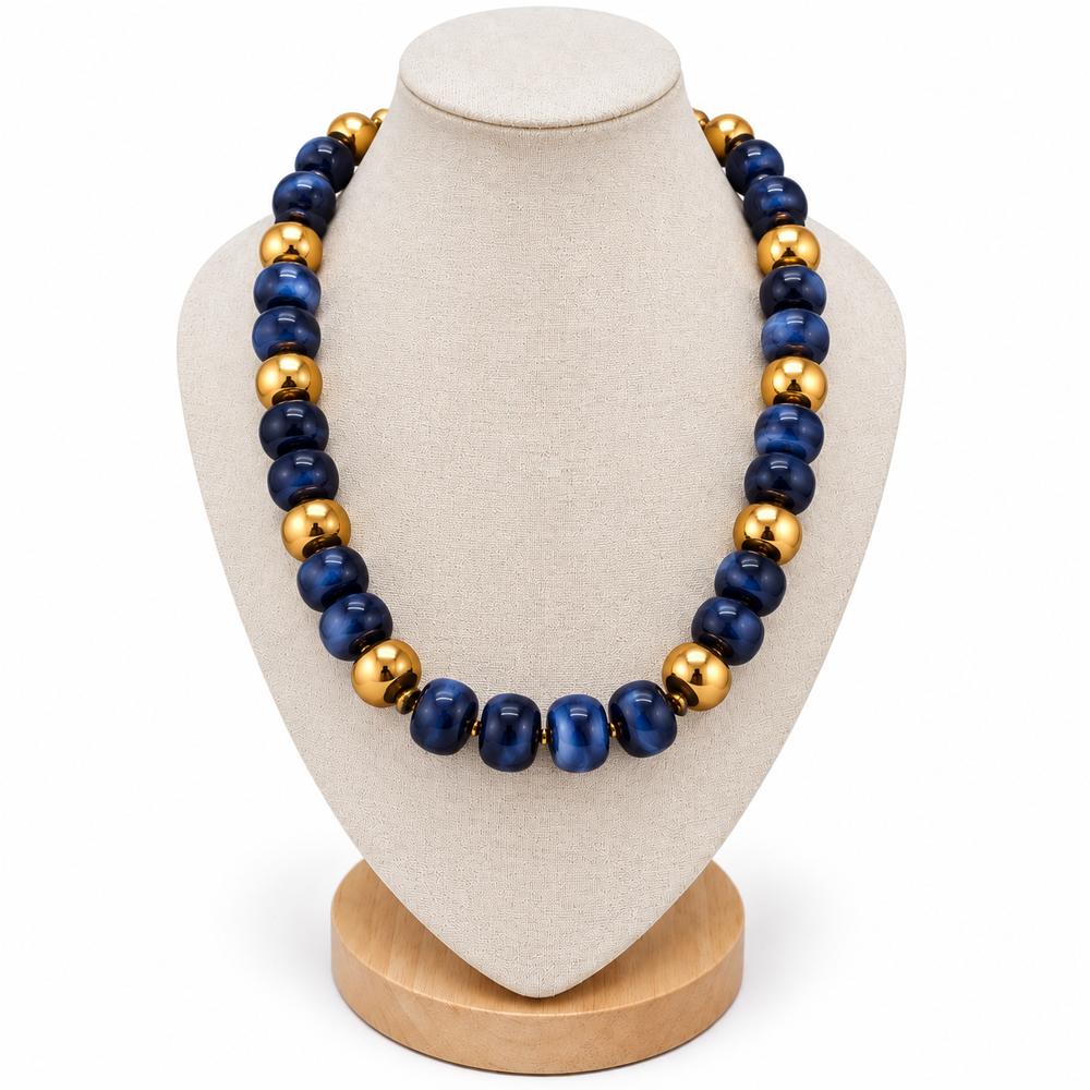 Blue Crew Navy & Gold Necklace