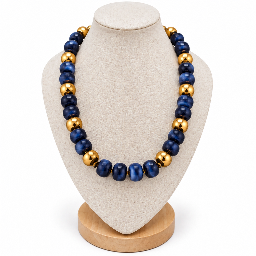 Blue Crew Navy & Gold Necklace