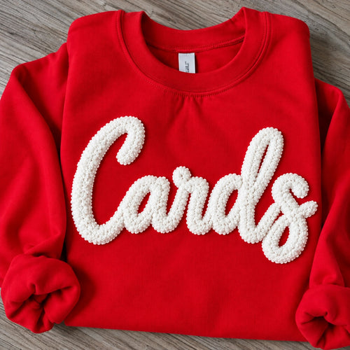 Red Cardinals chenille yarn sweatshirt