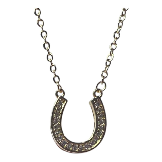 Horseshoe gold pendant necklace