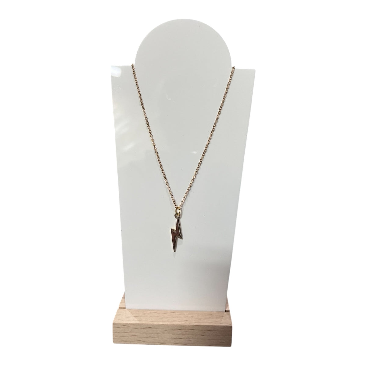 “Chargers” Lightning Bolt gold necklace