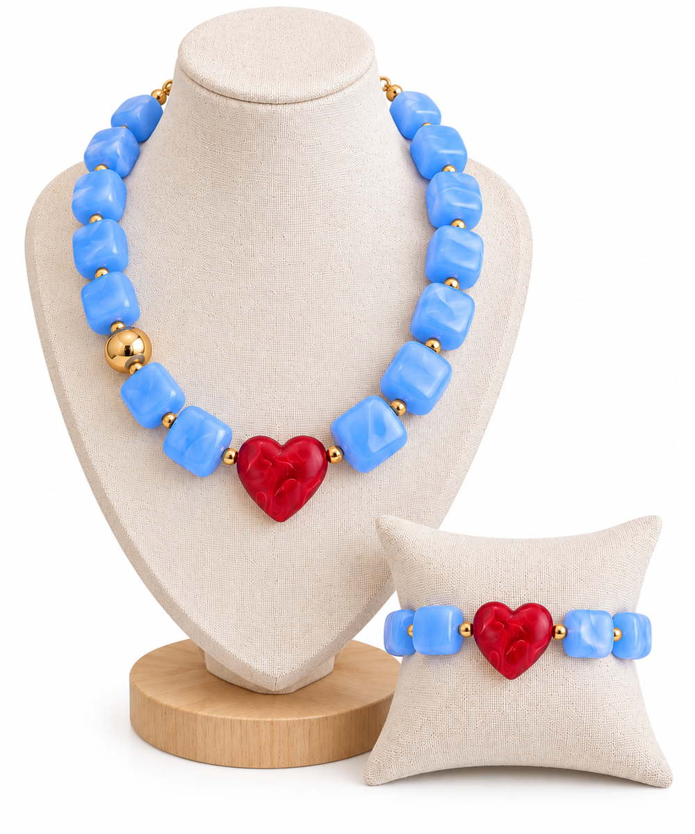 Rebel Red & Powder Blue Jewelry Combo