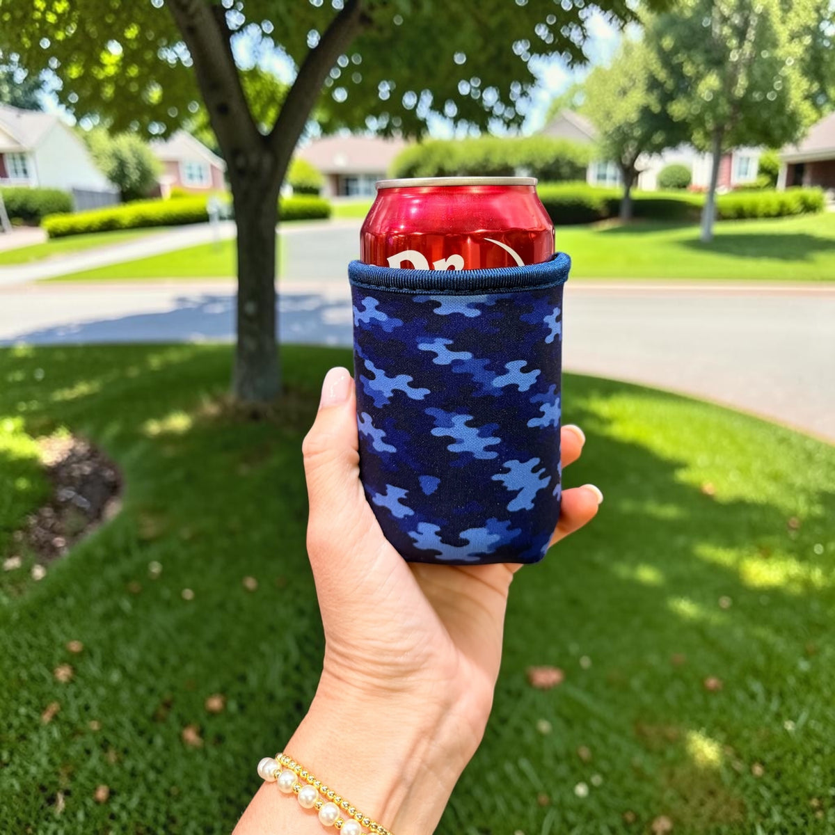 Blue Crew Camo Koozie