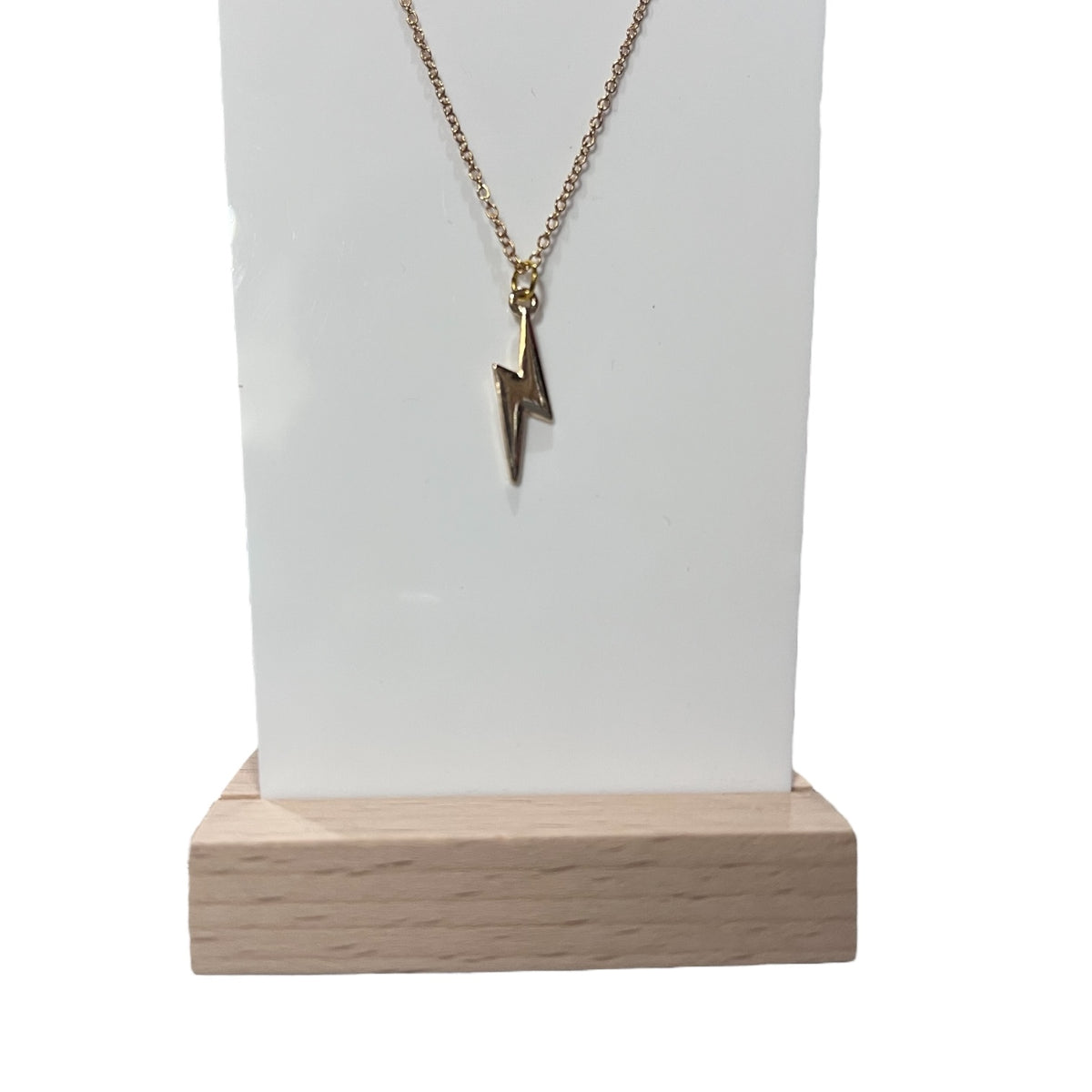 “Chargers” Lightning Bolt gold necklace
