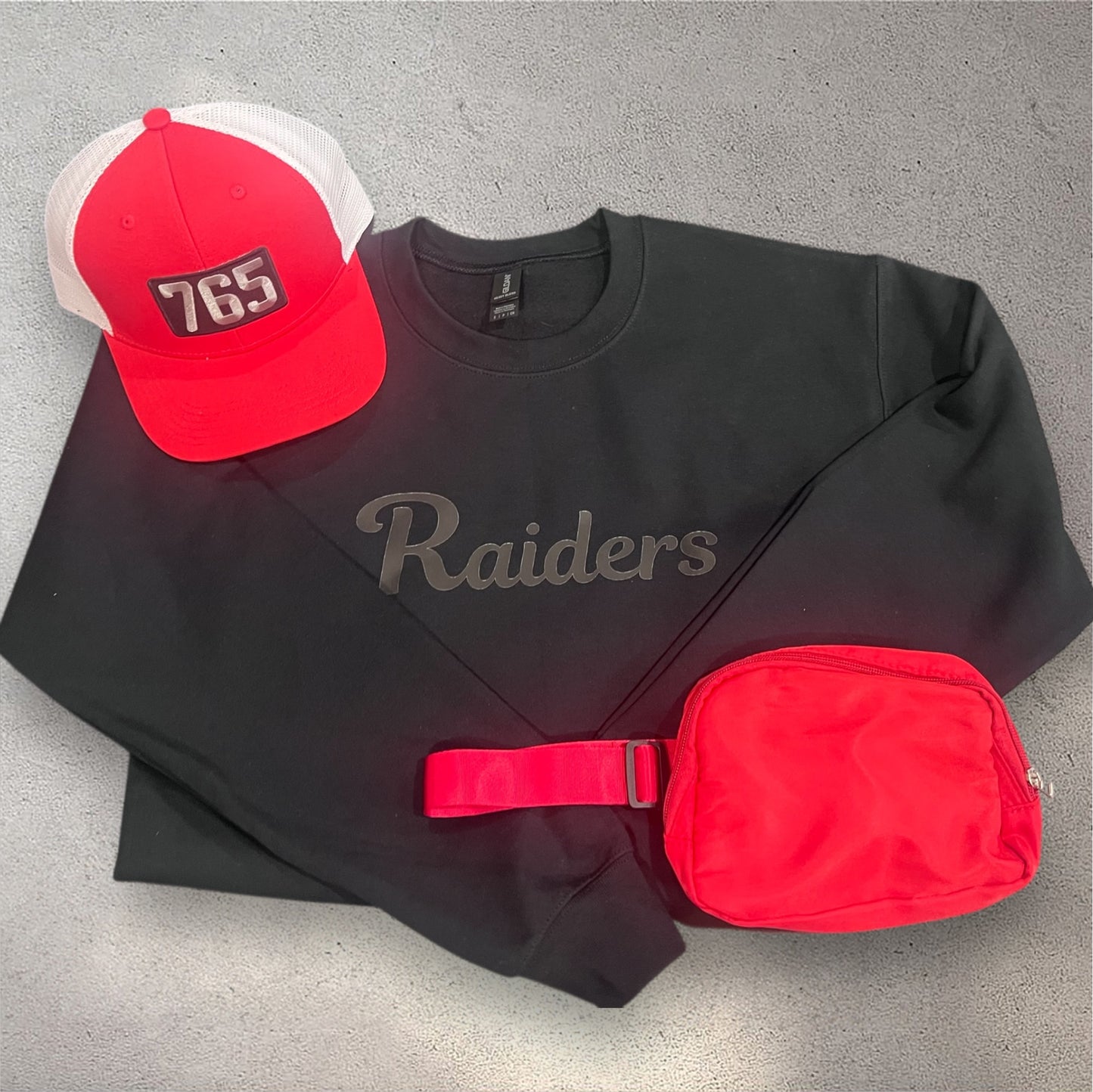 All Black Puff Print Sweatshirt