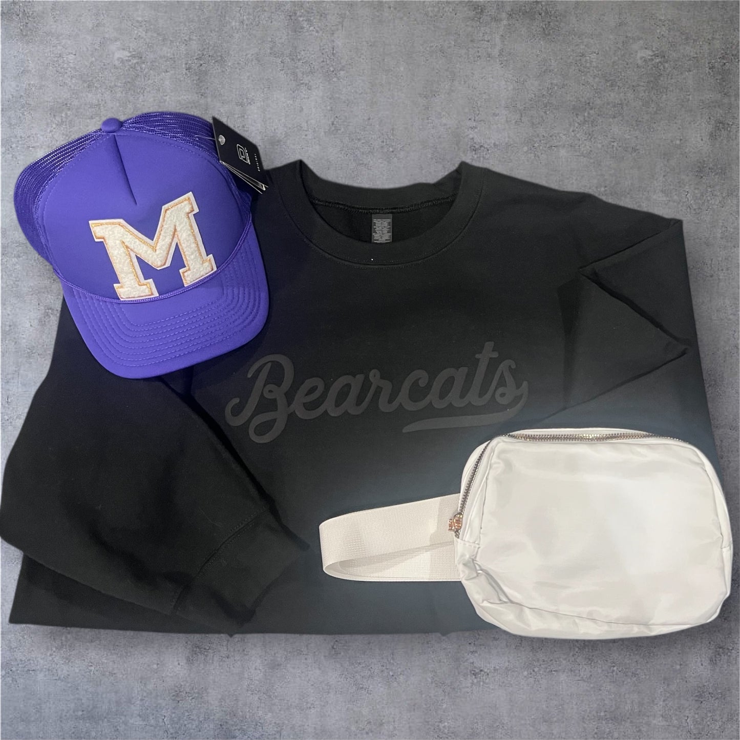 All Black Puff Print Sweatshirt