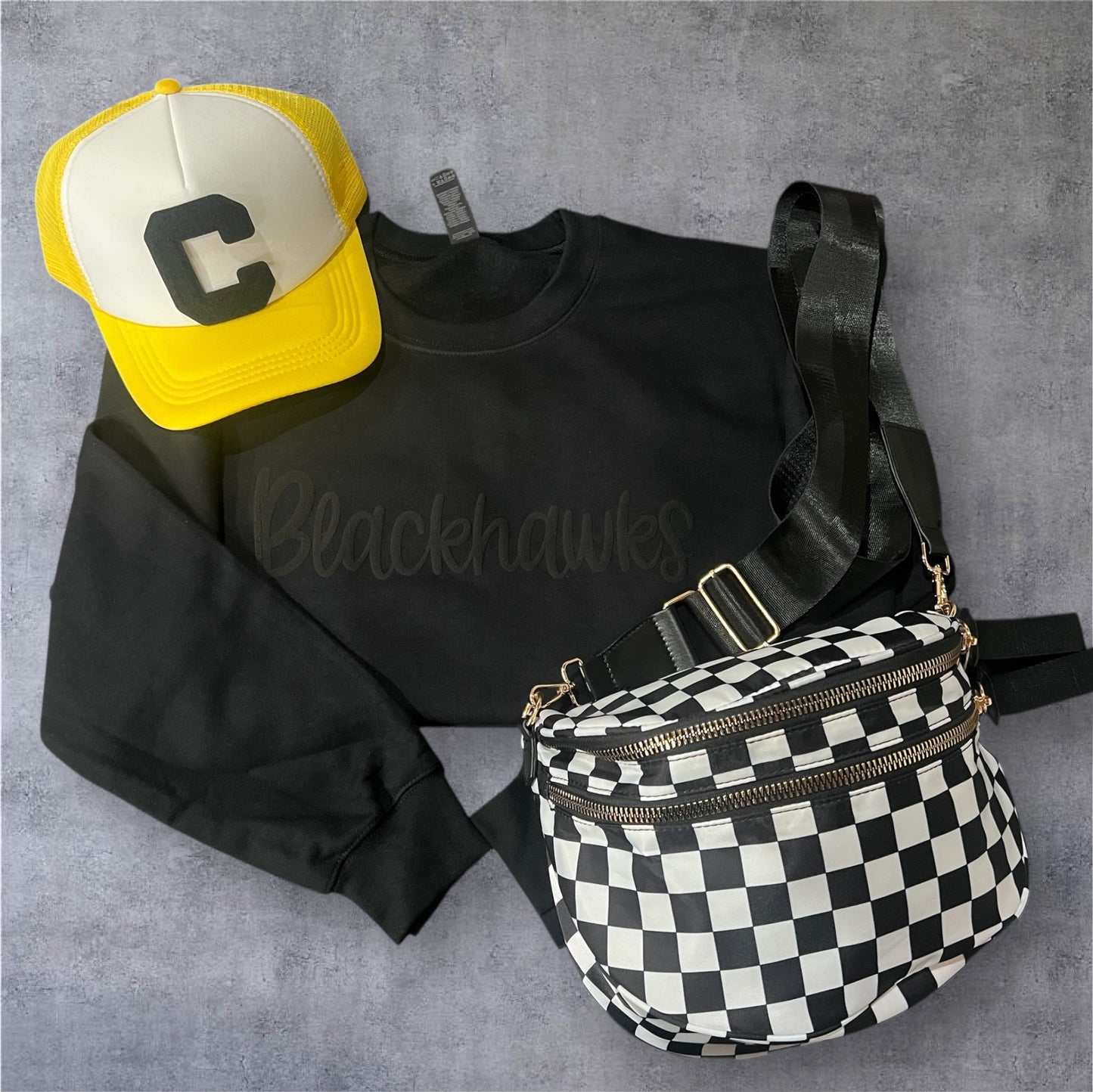 All Black Puff Print Sweatshirt