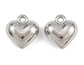 Puffy Heart Charm – Silver