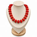 Golden Hour Beaded Necklace in Red and Gold