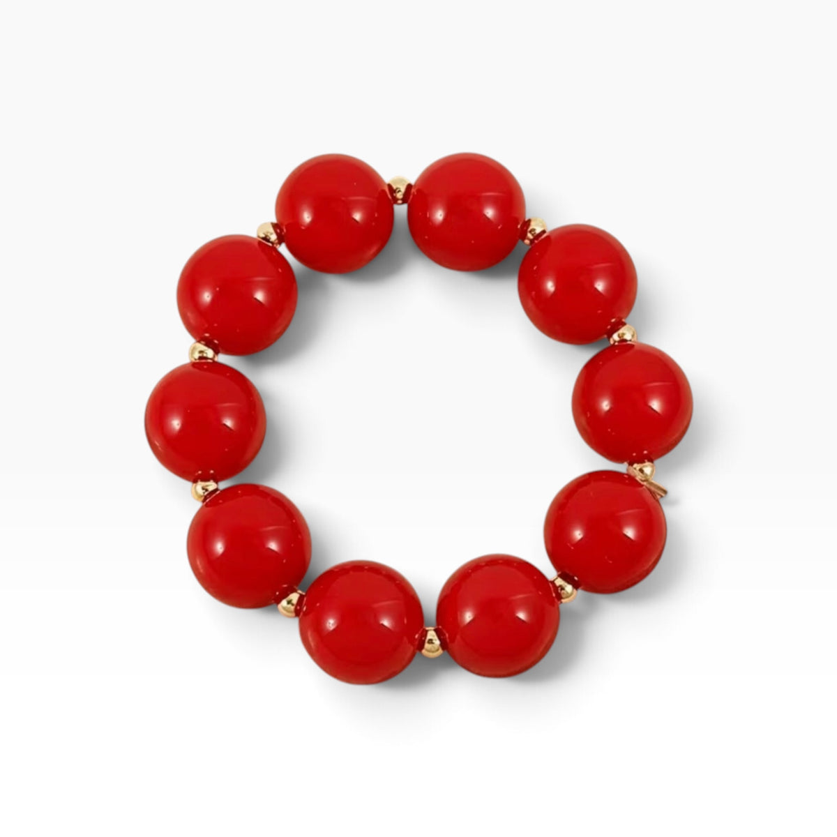 Classic Red Beaded Bracelet