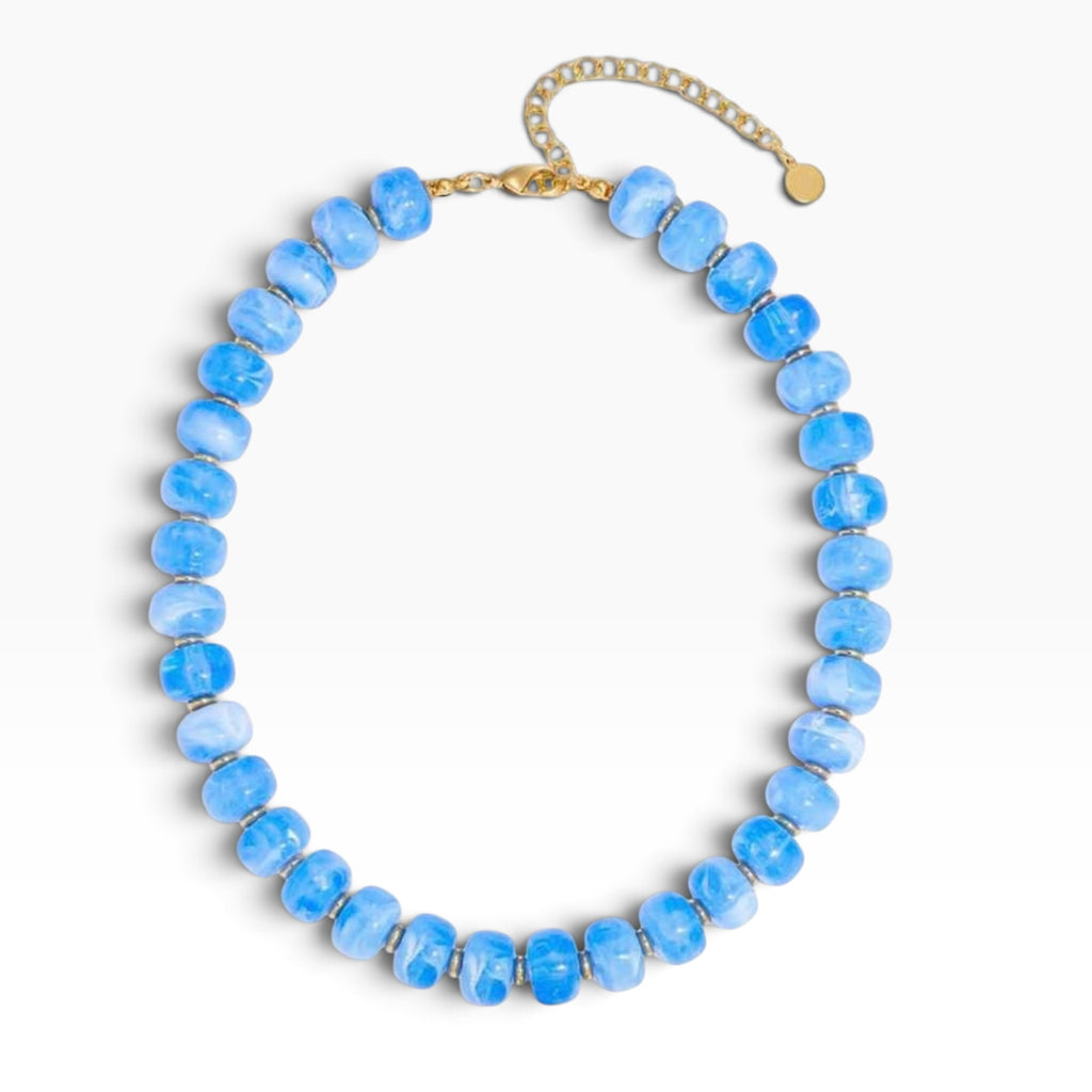 Color Pop Abacus Bead Necklace - Sky Blue