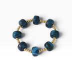 Color Pop Beaded Bracelet - Peacock Blue