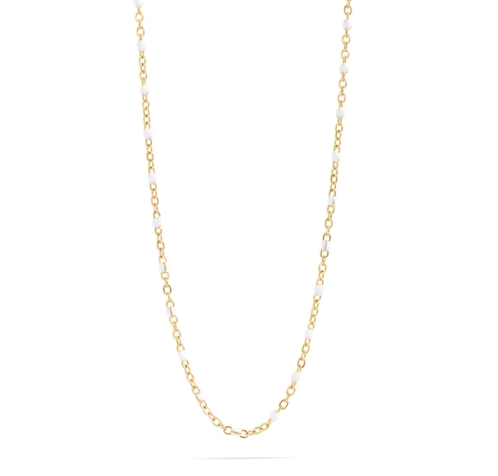 18K Gold PVD confetti white chain necklace