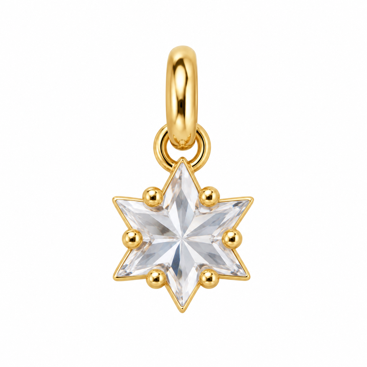Crystal Star Charm - Gold