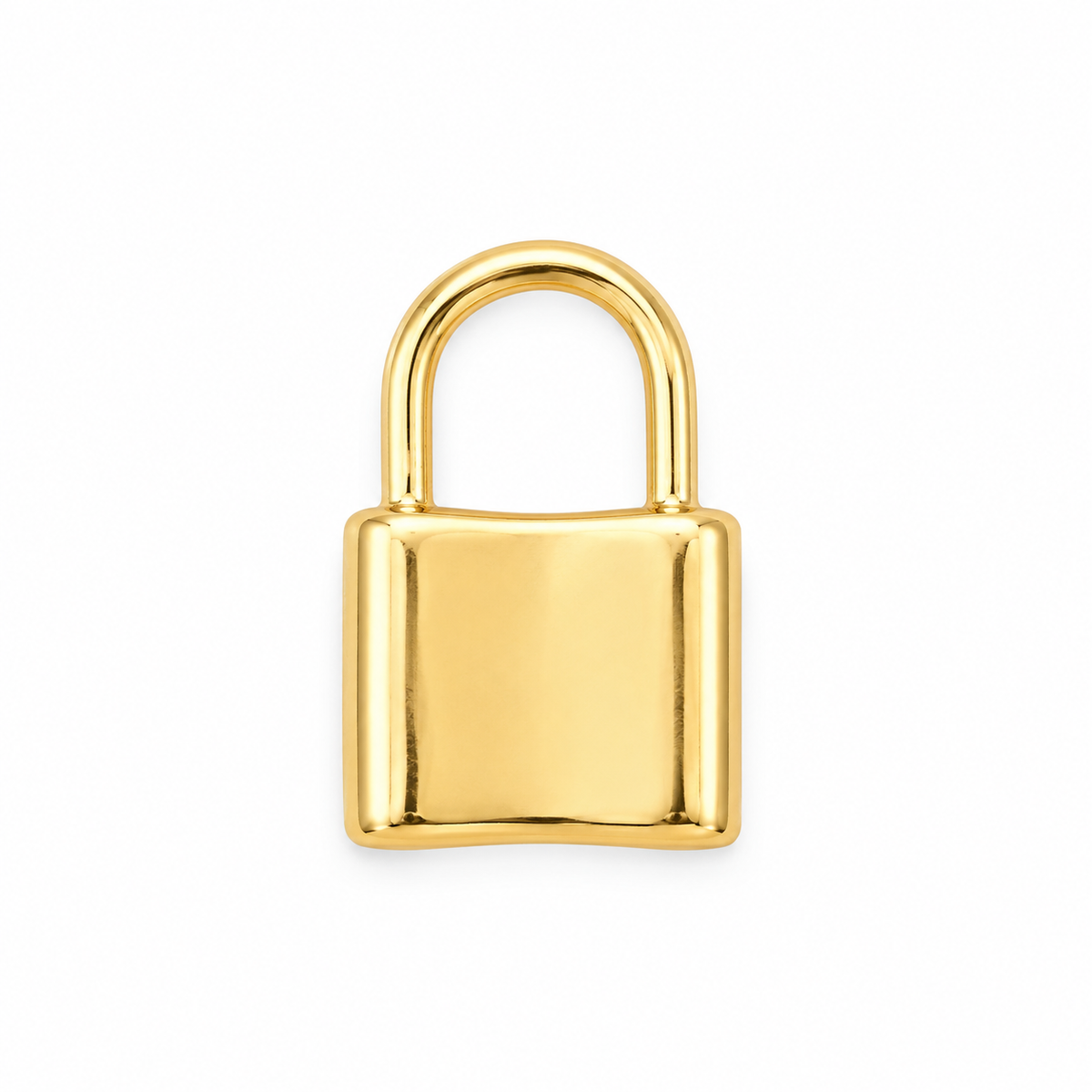 Padlock charm with gold PVD finish