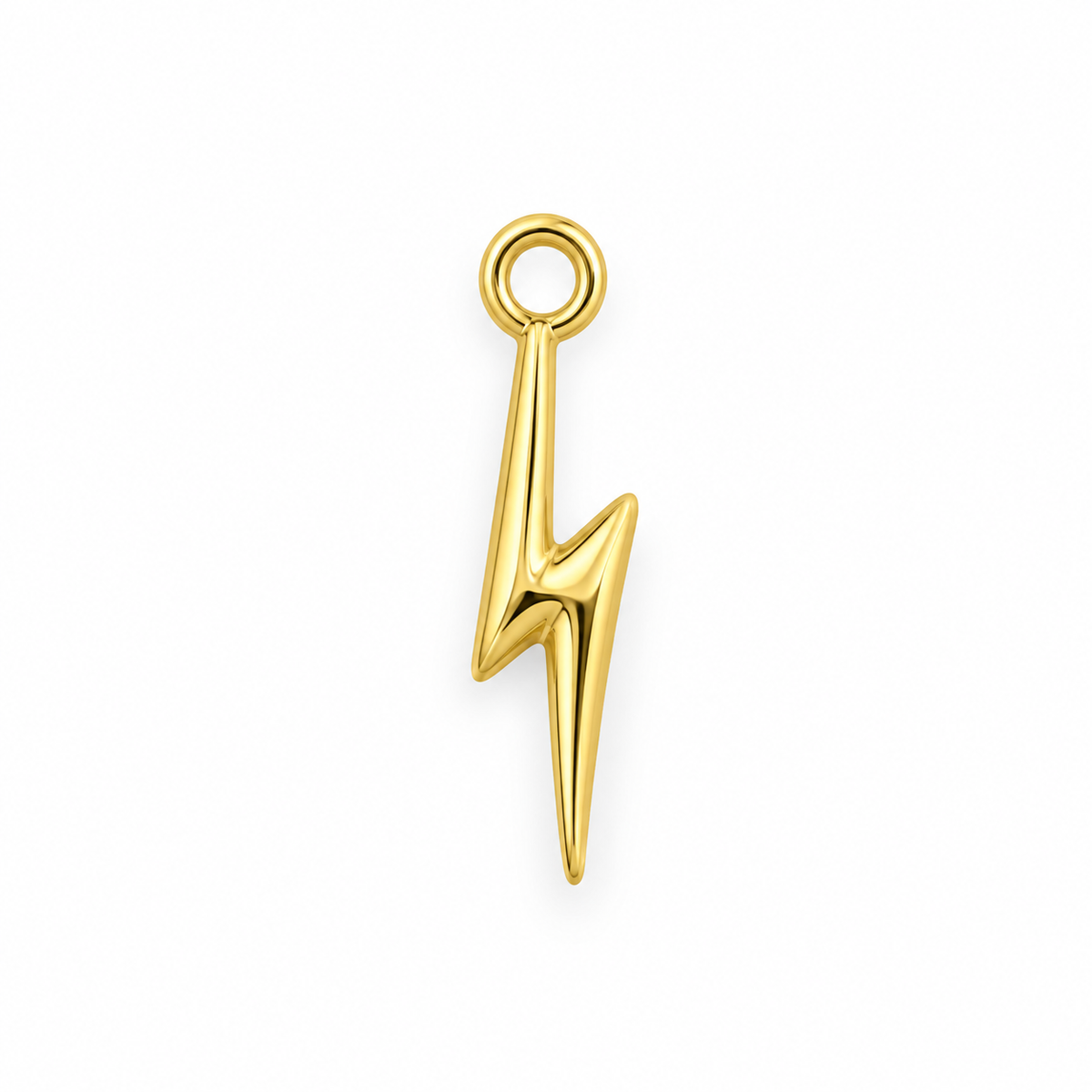 Lightning bolt charm with polished gold-tone finish