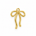 Polished gold-tone outline bow charm