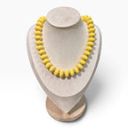 Golden Hour yellow beaded necklace with gold accents