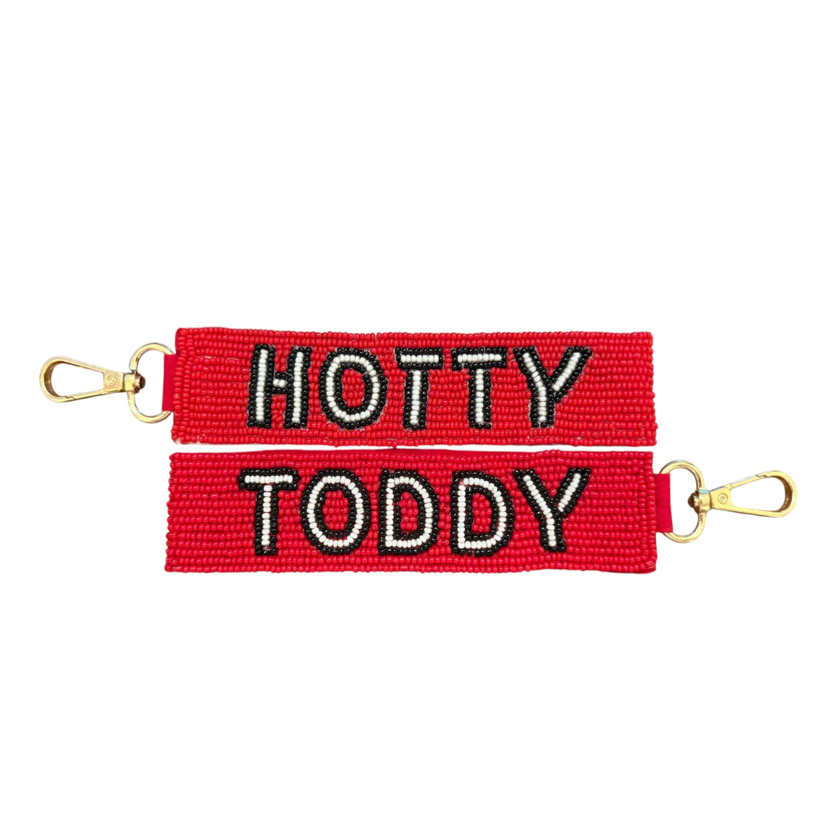 Hotty Toddy red beaded wristlet
