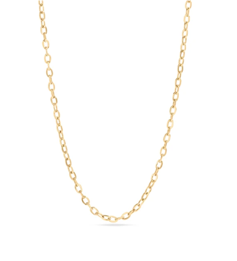 18K Gold PVD loop cable chain necklace