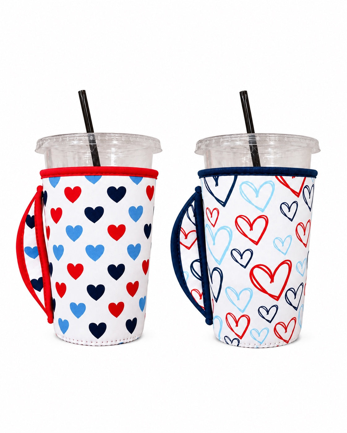 Two Ole Miss game day mega drink sleeves with handles
