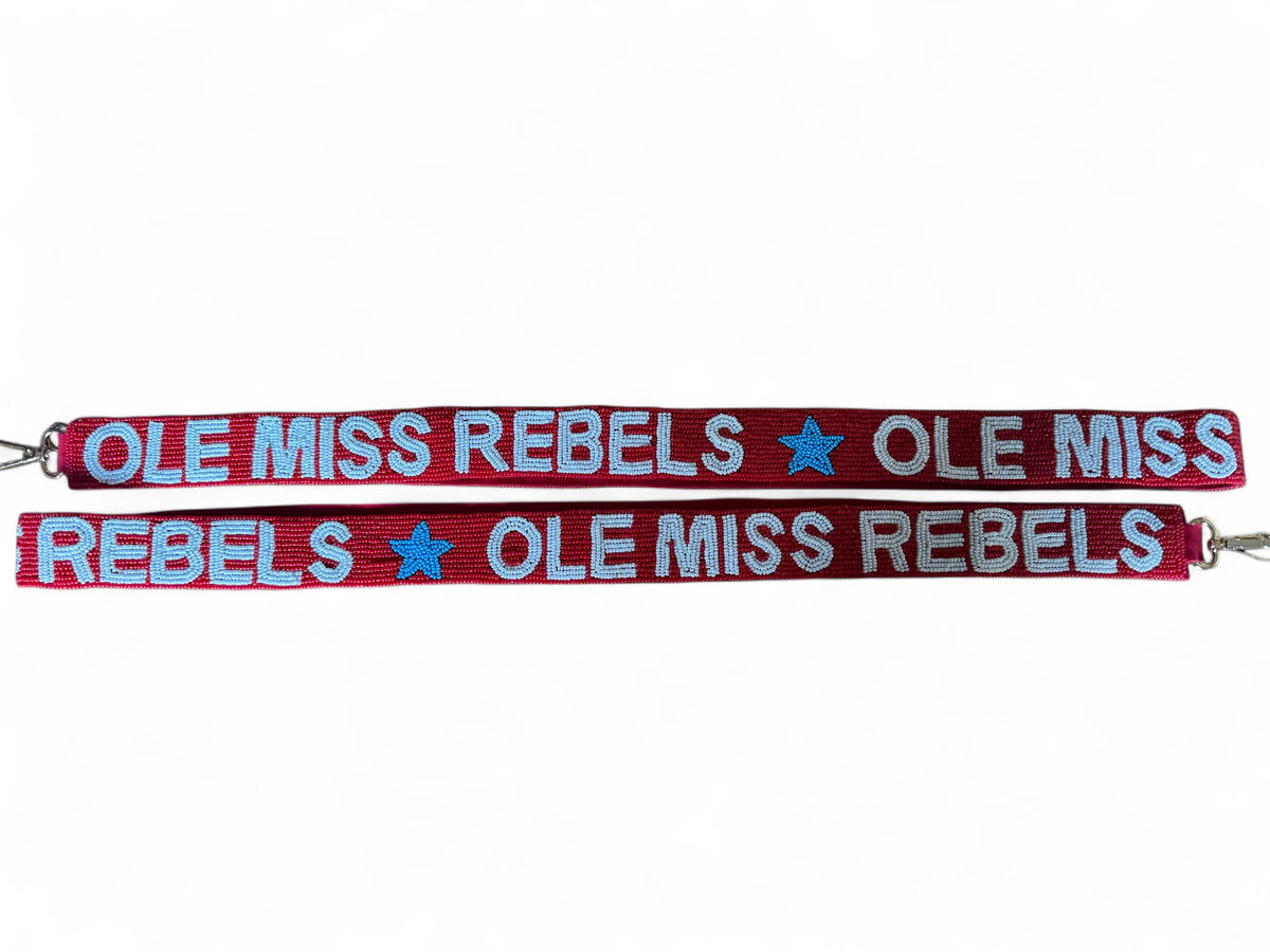 Ole Miss Rebels beaded purse strap