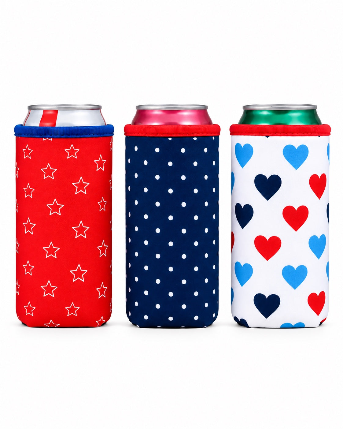 Three Ole Miss game day slim can sleeves