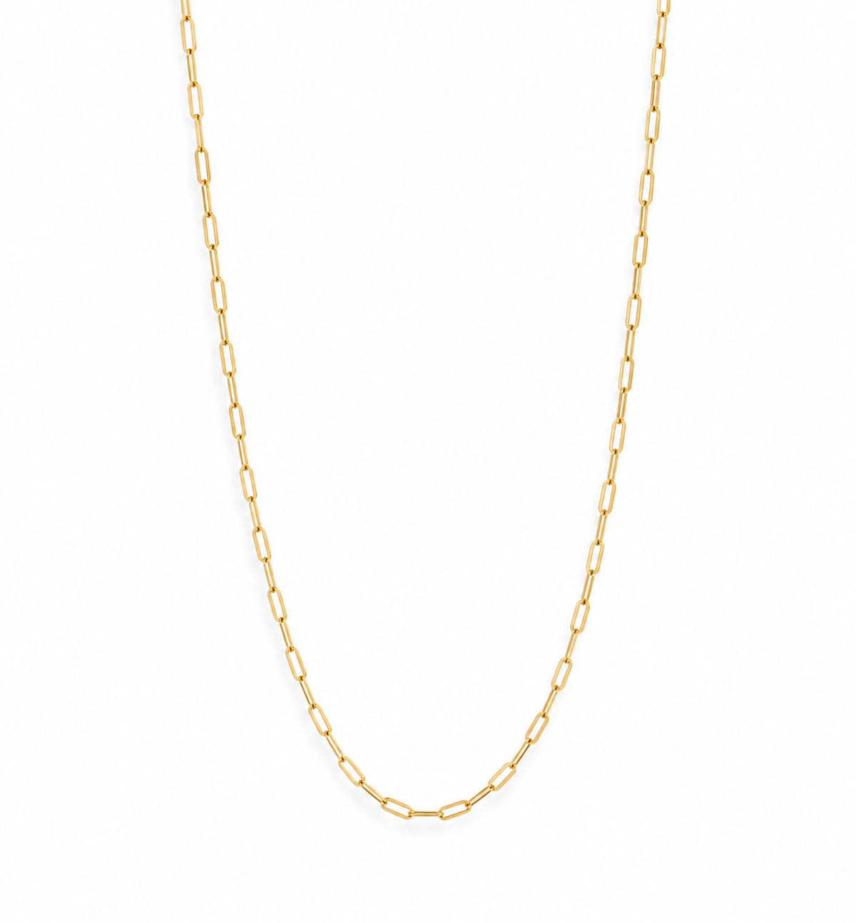 18K Gold PVD 2.5mm paperclip chain necklace