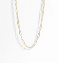 18K Gold PVD 4mm paperclip chain necklace
