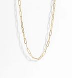 18K Gold PVD 4mm paperclip chain necklace