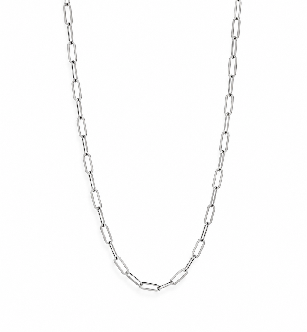 Stainless Steel 4mm paperclip chain necklace